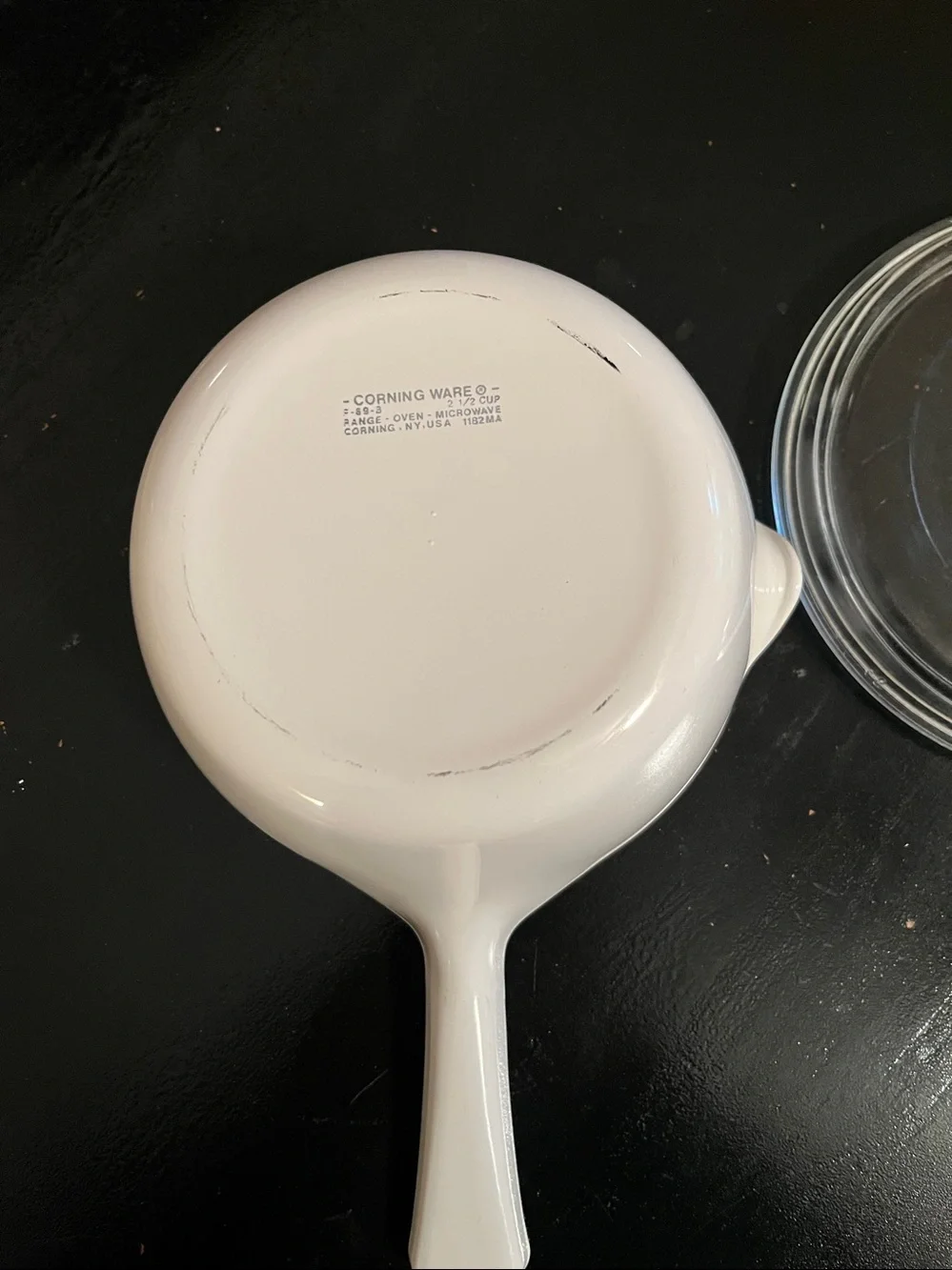 Vintage Corningware Winter White Saucepan with pyrex Glass lid